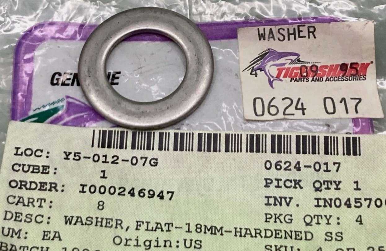 Arctic Cat New OEM Flat Washer 18mm, 0624-017