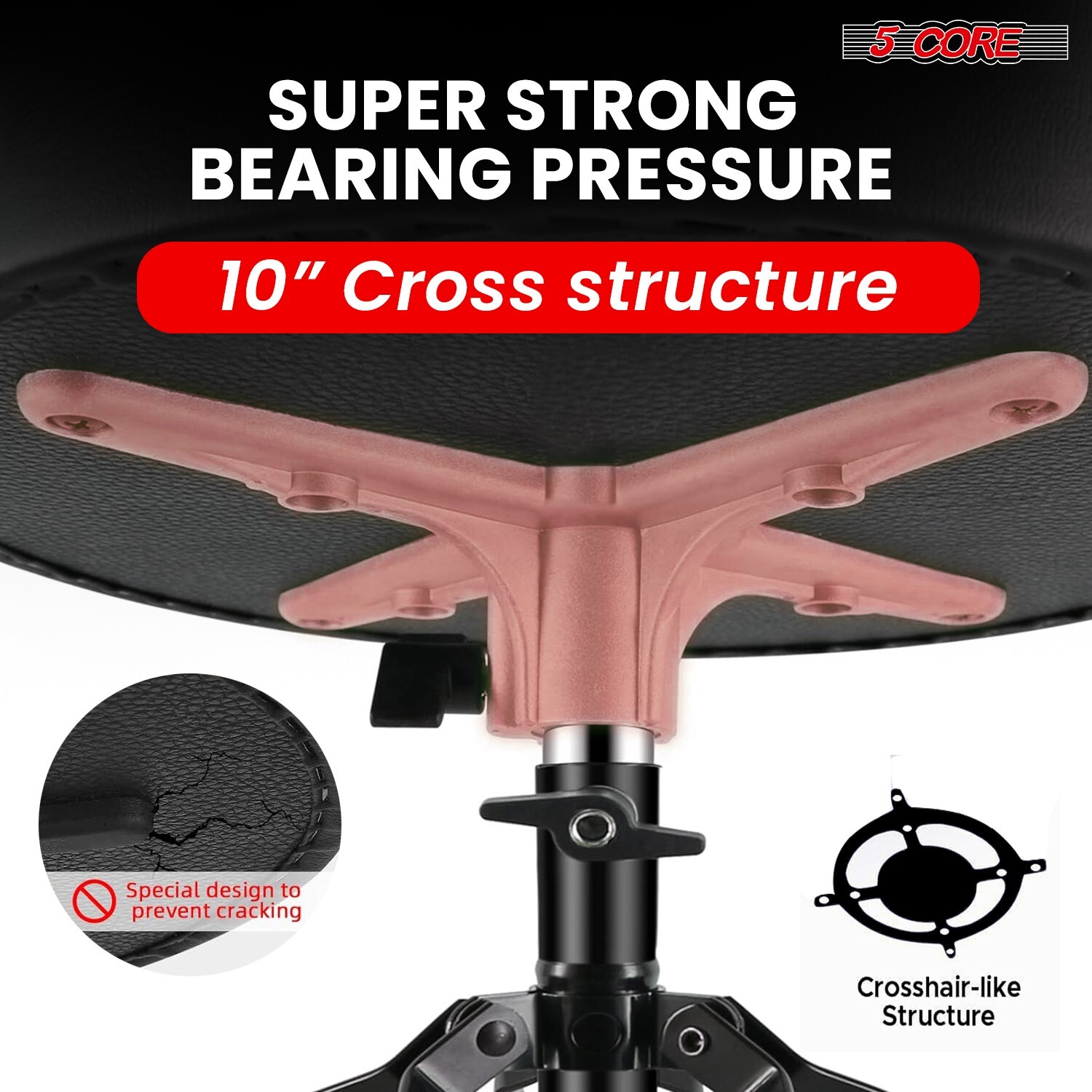 5 Core Drum Throne 3" Padded Comfortable Drum Seat Drumming Stools Adjustable