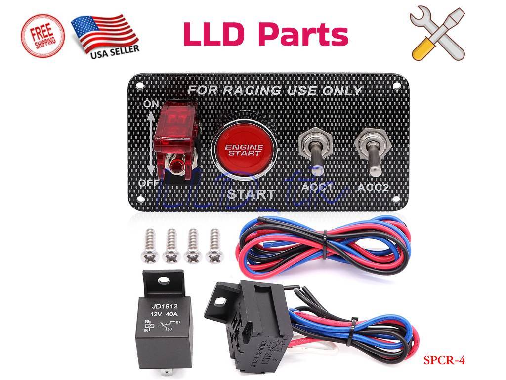 Racing Car 12V Ignition Switch Engine Start Push Button Toggle Panel