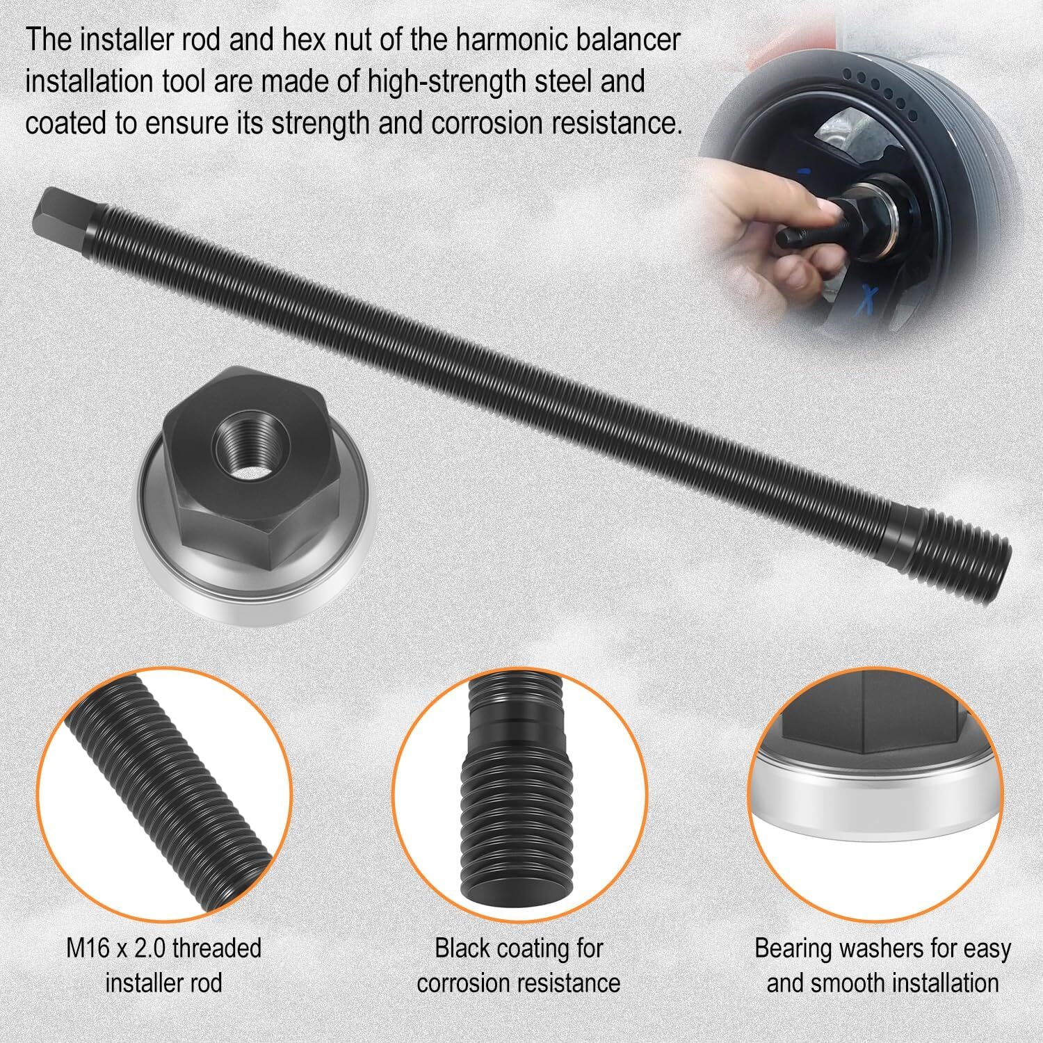 For GM LS LT Series 1997+,GM V8,Gen 3,4 Harmonic Balancer Puller Installer Tool