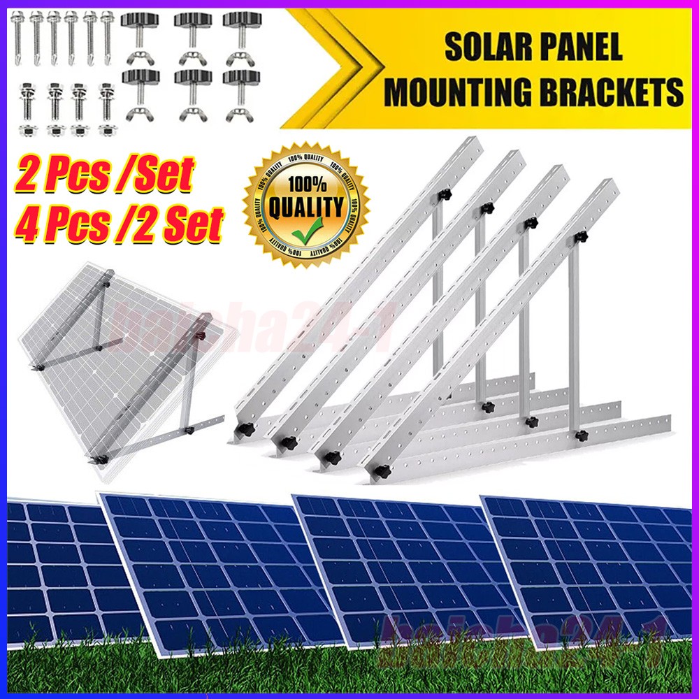 28" Solar Panel RV Tilt Mount Brackets Ground Roof Flat Surface Adjustable Frame