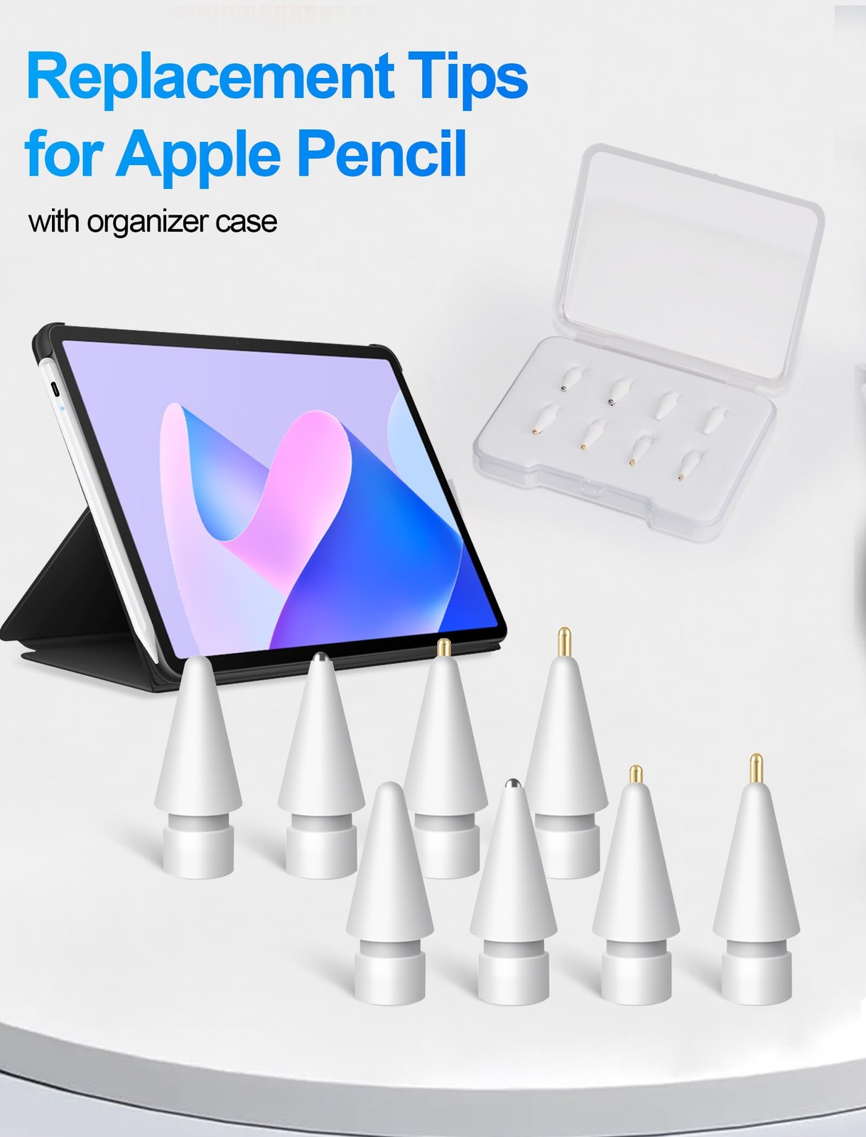 Replacement Tips for Apple Pencil Accessories - 8 Pack Mix Replacement Pencil...