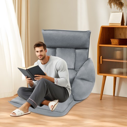 Adjustable Lazy Sofa Floor Chair Seating with Armrests for Living Room Bedroom