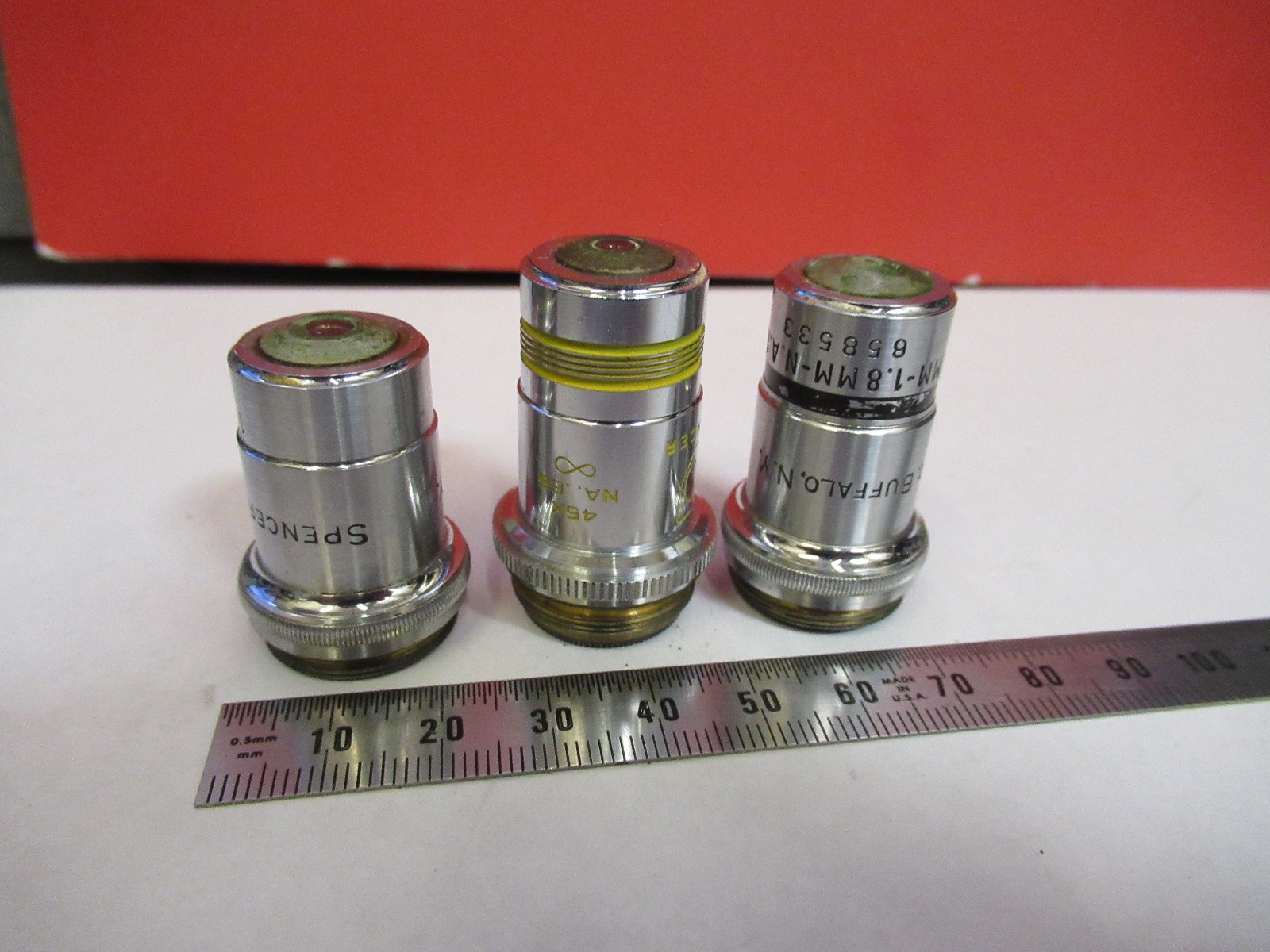 LOT OBJECTIVES SPENCER DARK PHASE OTHERS  MICROSCOPE PART AS PICTURED P3-B-16