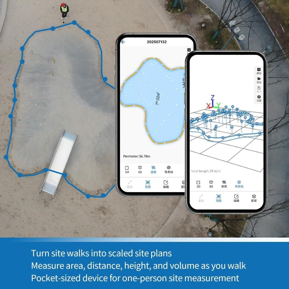 Baoruler 3D Motion Measuring Tool Walk-to-Map Digital CAD Export DXF DWG App BT