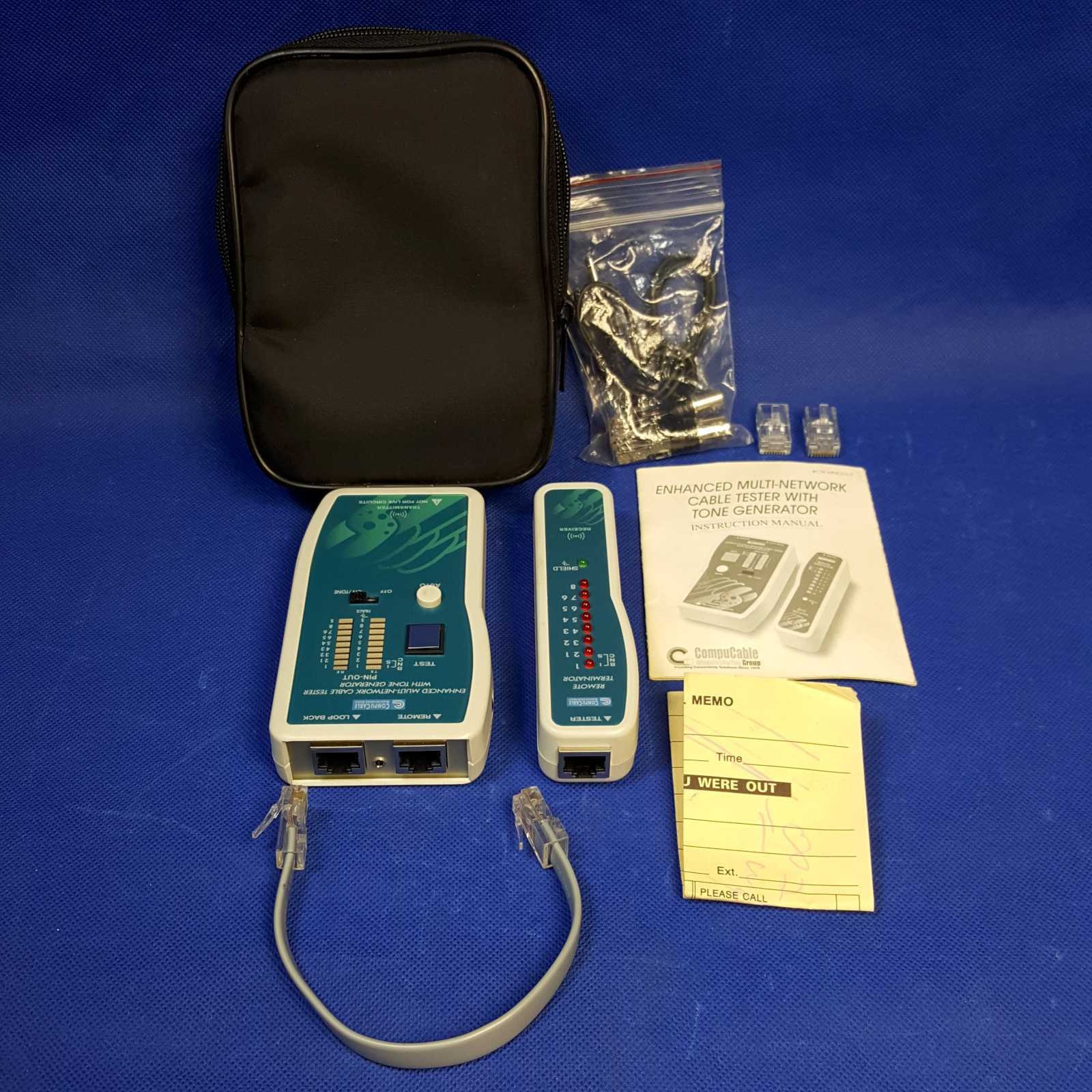 COMPUCABLE CTK-MNCT-RJT Multi-Network Cable Tester with Tone Generator Kit Set
