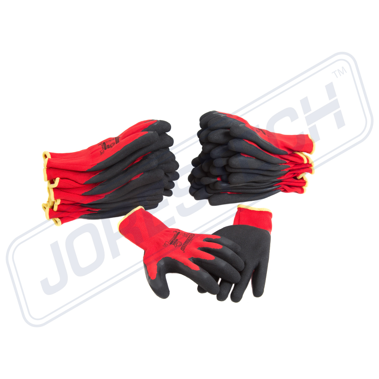 12 Polyester Mechanics Gloves Dipped w/ Latex light weight JORESTECH