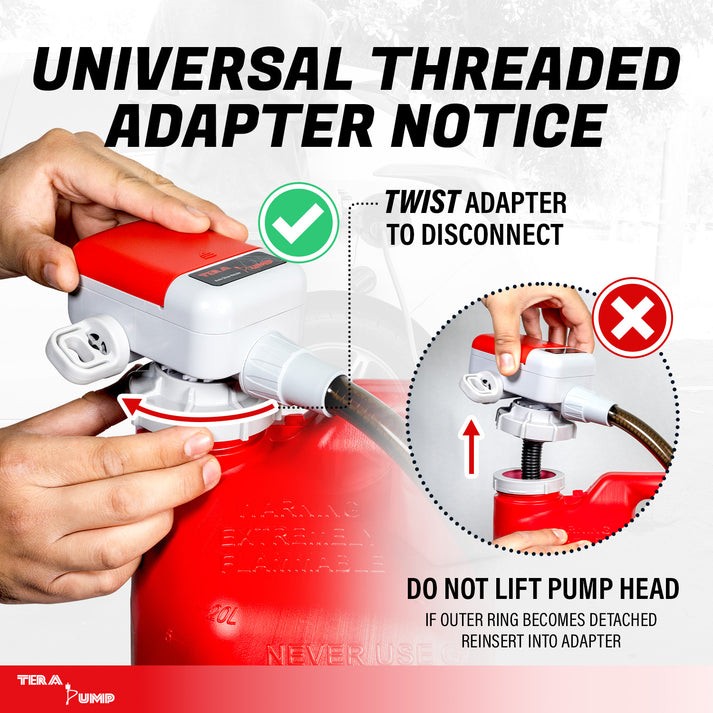 TRFA03 - Battery PoweredFuel Transfer Pump | 2.6GPM | Universal GasAdapters