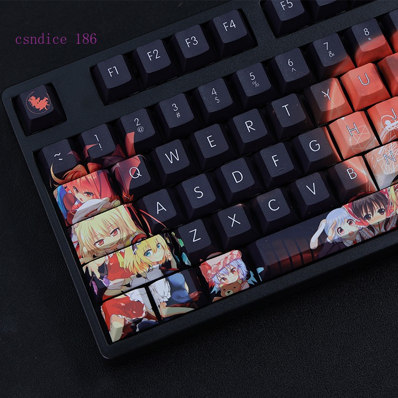 Touhou Project Keycaps Gensokyo PBT 2D Anime Hentai Fantasy Full-Frame 108-Key