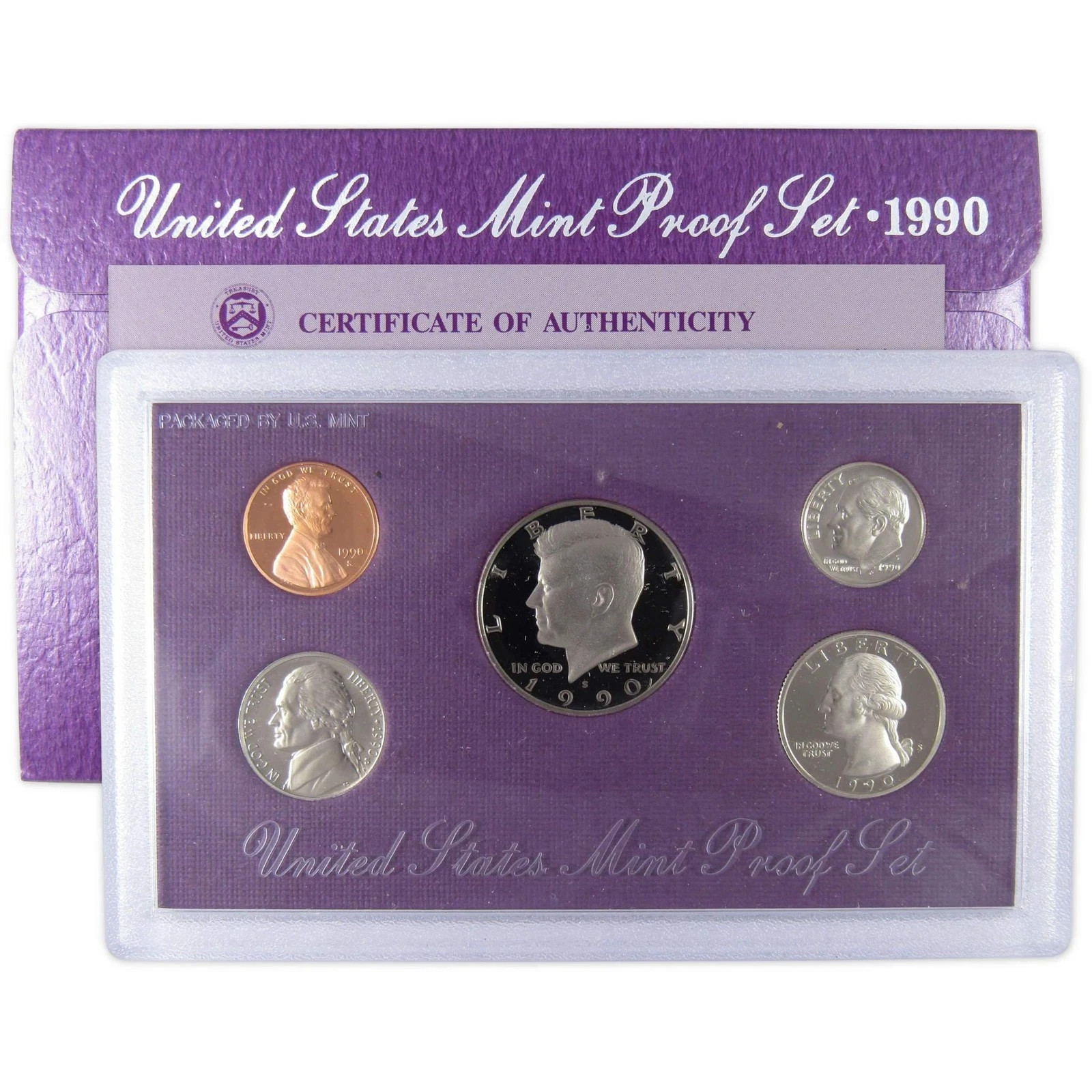 1990-S Clad Proof Set U.S. Mint Original Government Packaging OGP COA