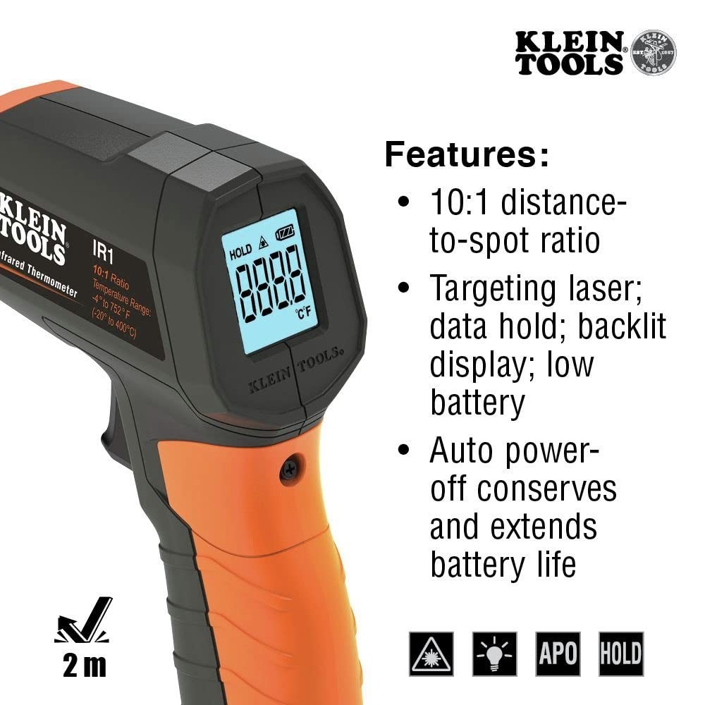 Laser Targeting Digital Thermometer with Durable Design - Covers Wide Temp Range