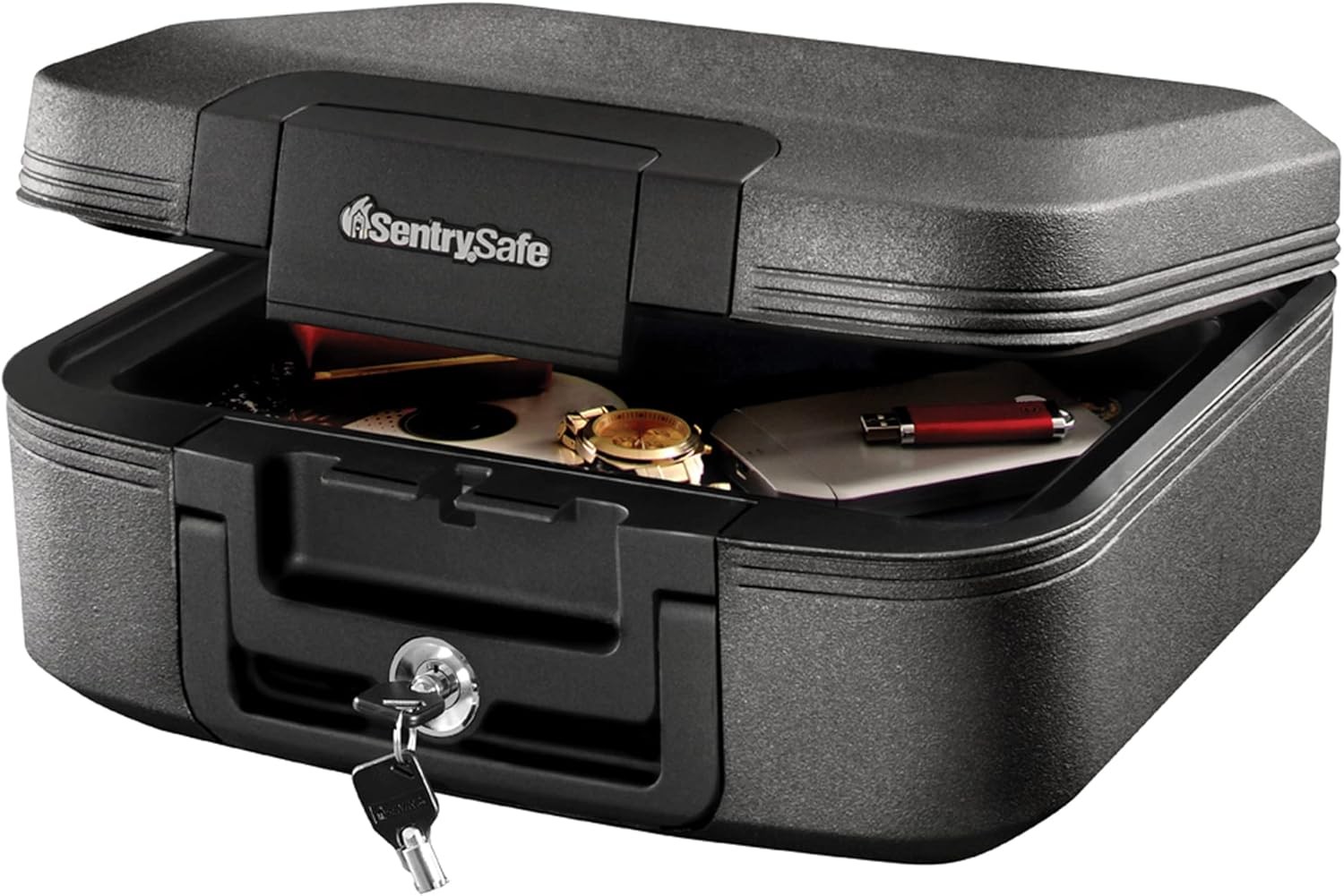 SentrySafe Dark Gray Fireproof and Waterproof Safe with Key Lock, Grey
