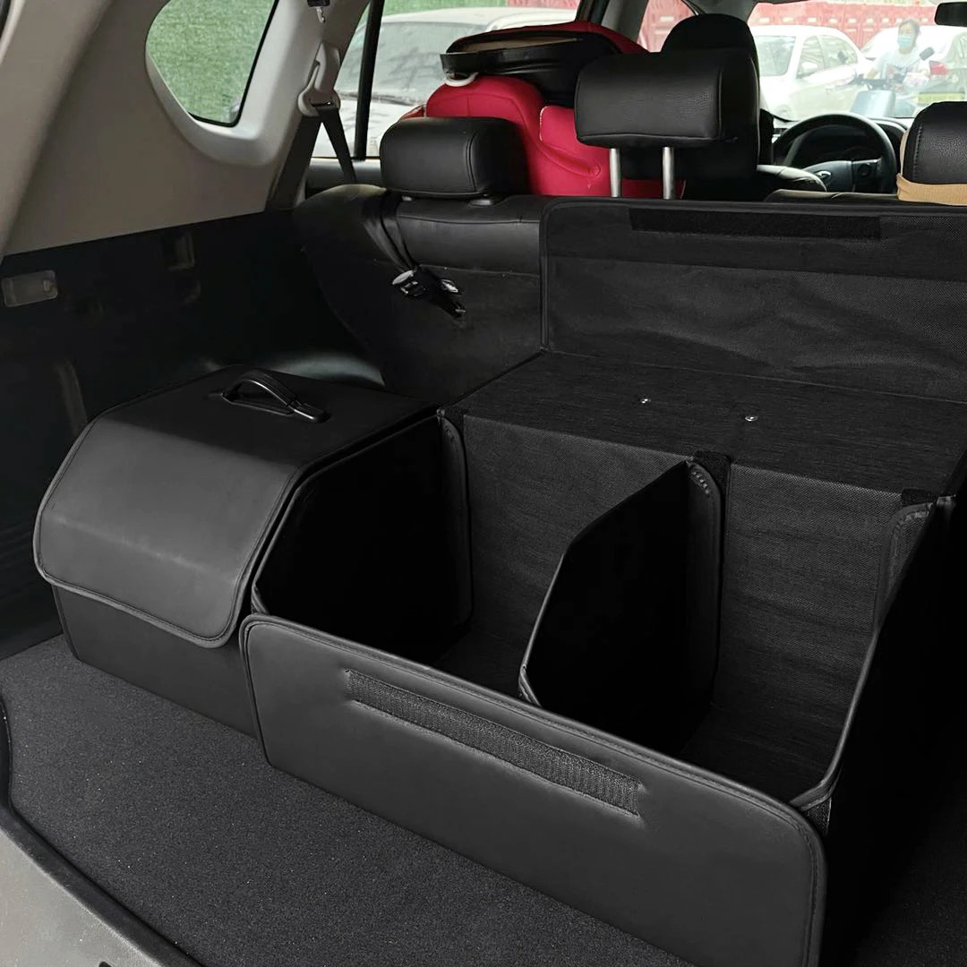 Car Trunk Organizer: Premium PU Leather, Collapsible & Spacious