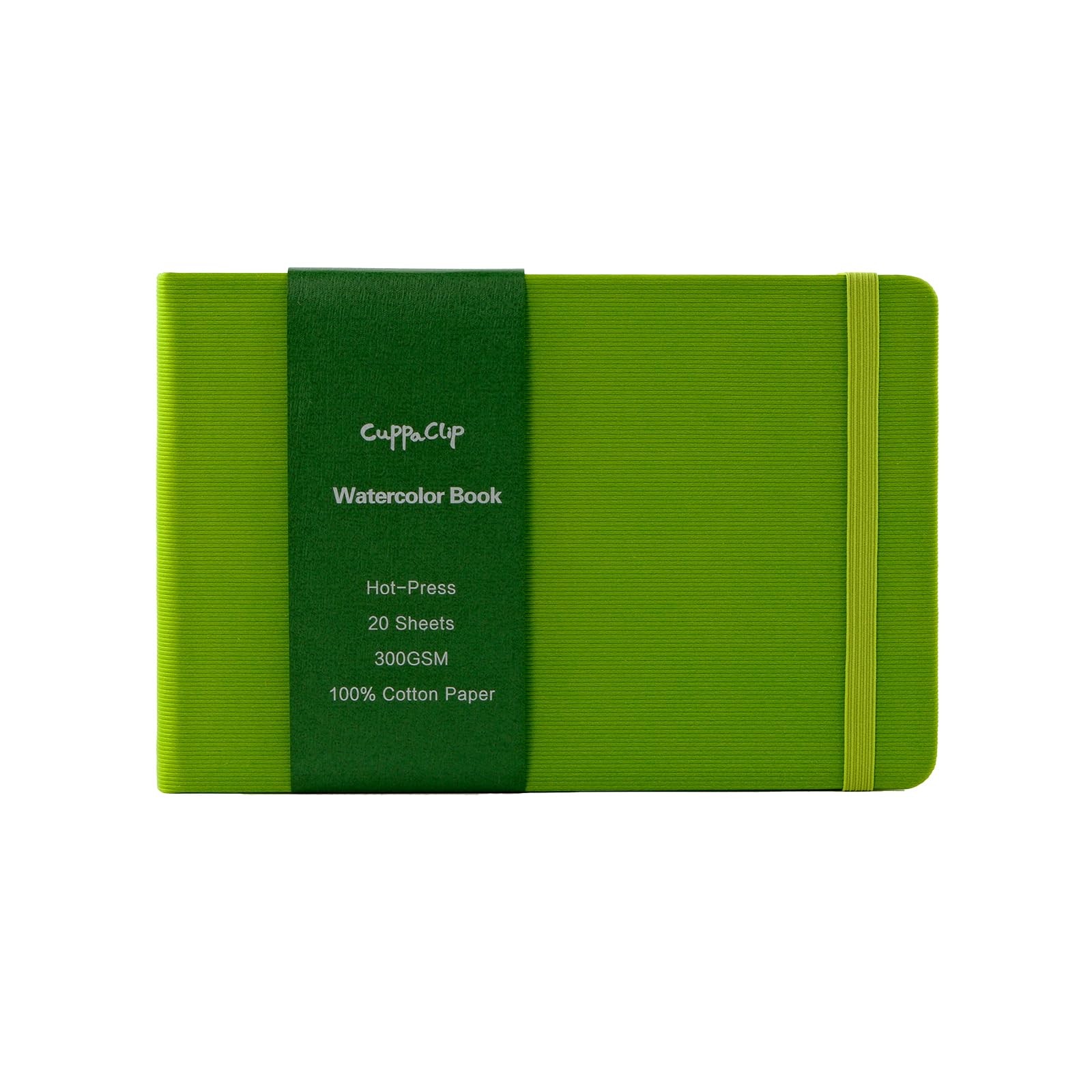 Green Watercolor Cotton HotPressed Sketchbook 300 GSM 140 LB 8.26x5.82 In