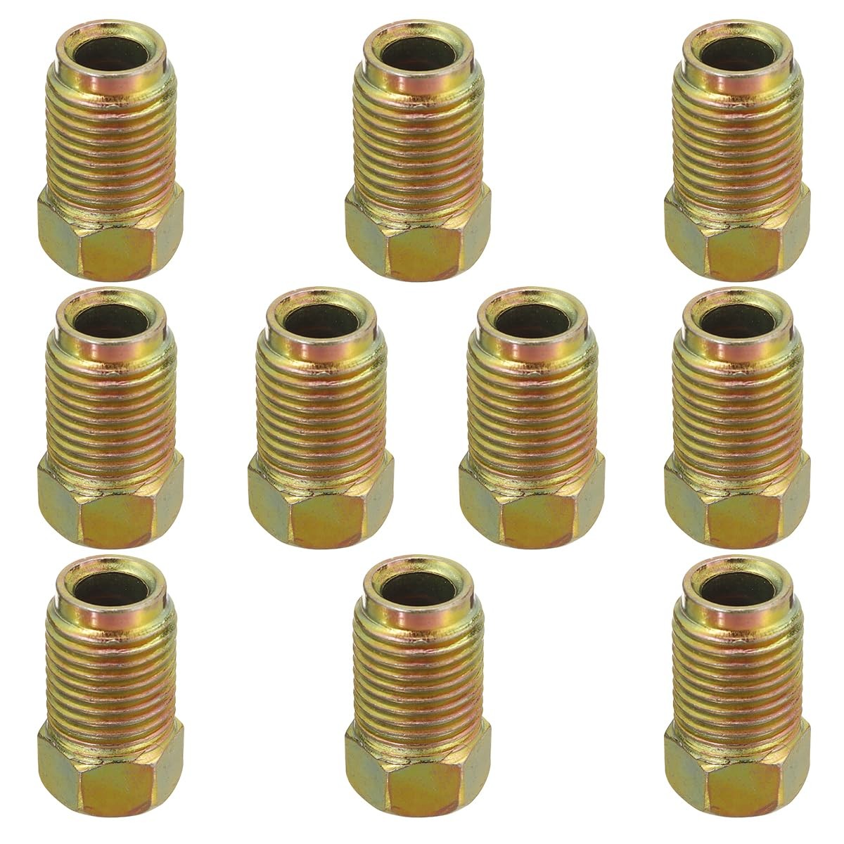 10PCS Car Brake Line Fittings, M10 x 1.0 Thread Metric Invert Flare Nut Fitti...