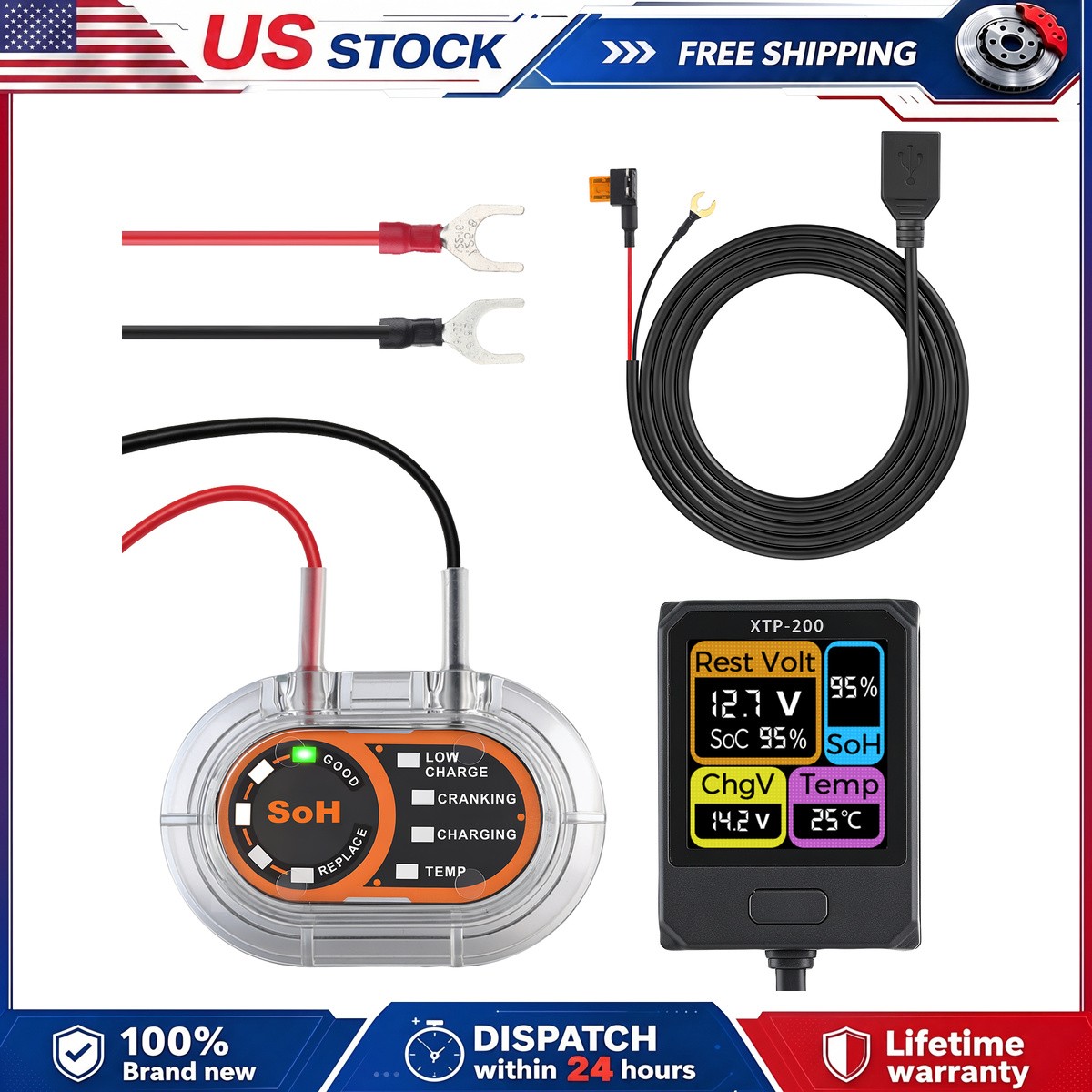 car battery tester voltage charging analyzer battery health monitor