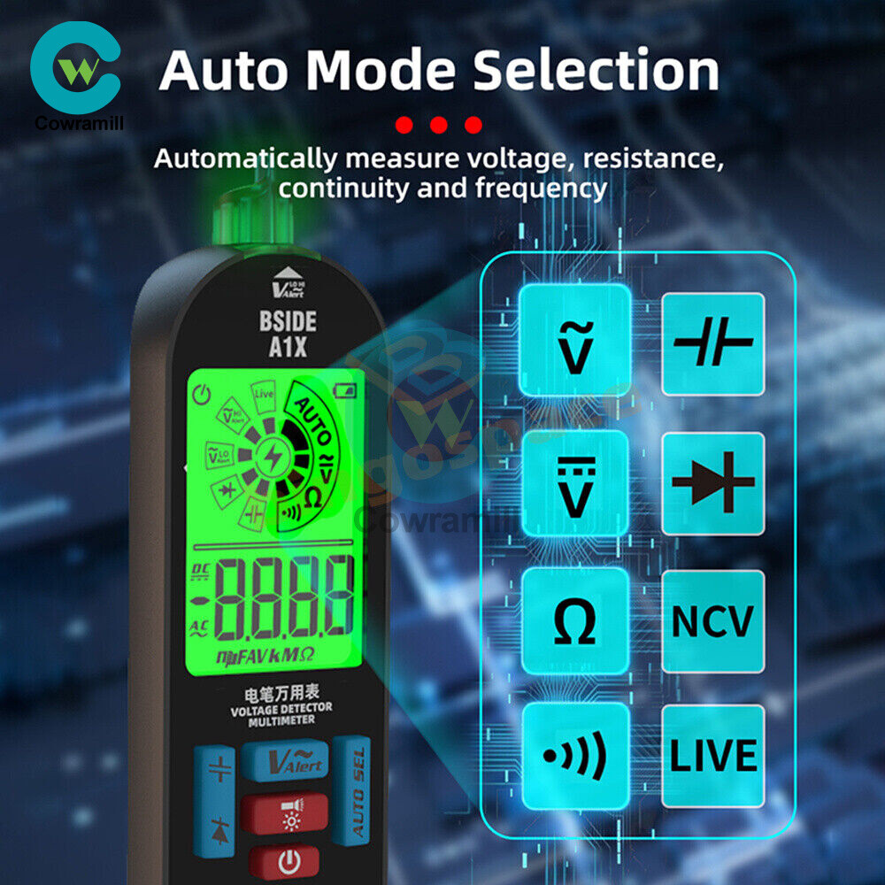BSIDE A1X Digital Multimeter Voltage Tester Detector DC/ACVoltage Resistance US