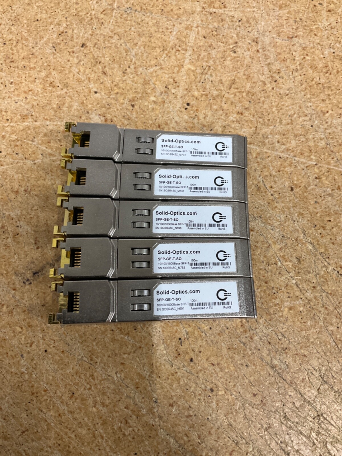 Lot of 5 Solid-Optics SFP -GE-T-SO