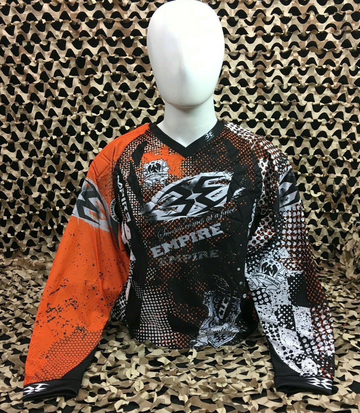 NEW LARGE Empire Contact TT Padded Paintball Jersey - Grunge Orange