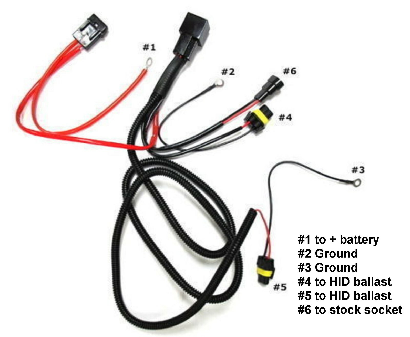 HID Kit Relay Wire Harness 9005 Head Light Dual Beam Replace Ceramic Socket Plug