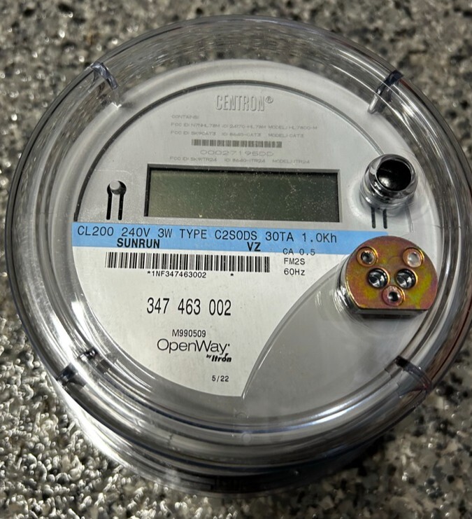 Centron Itron Sunrun OpenWay Smart Meter CL200 240V 3W C2SODS
