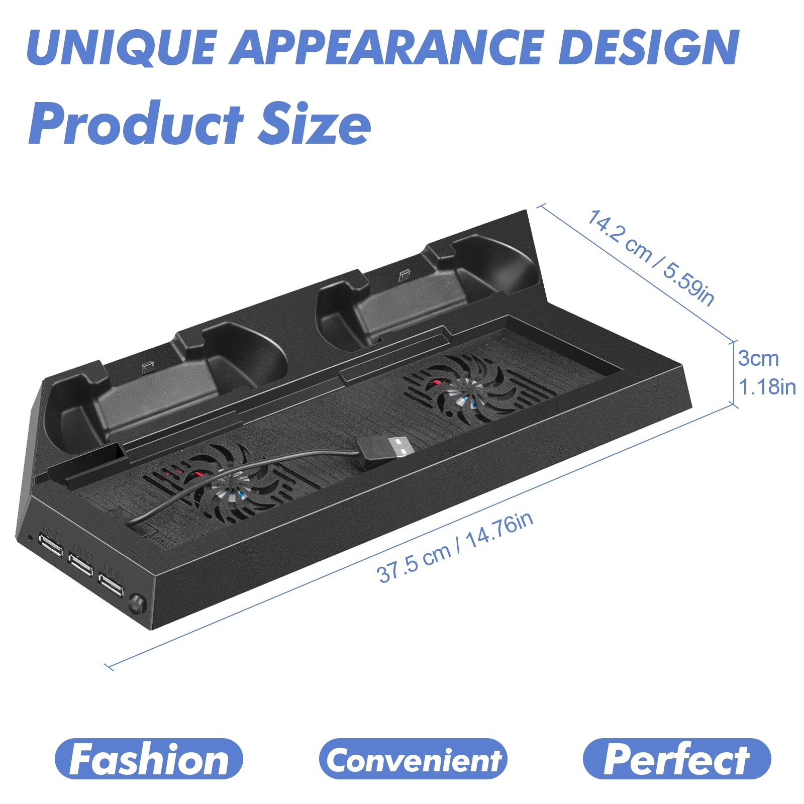 For PlayStation 4 Vertical Stand Cooling Fan Controller Charging Station for PS4