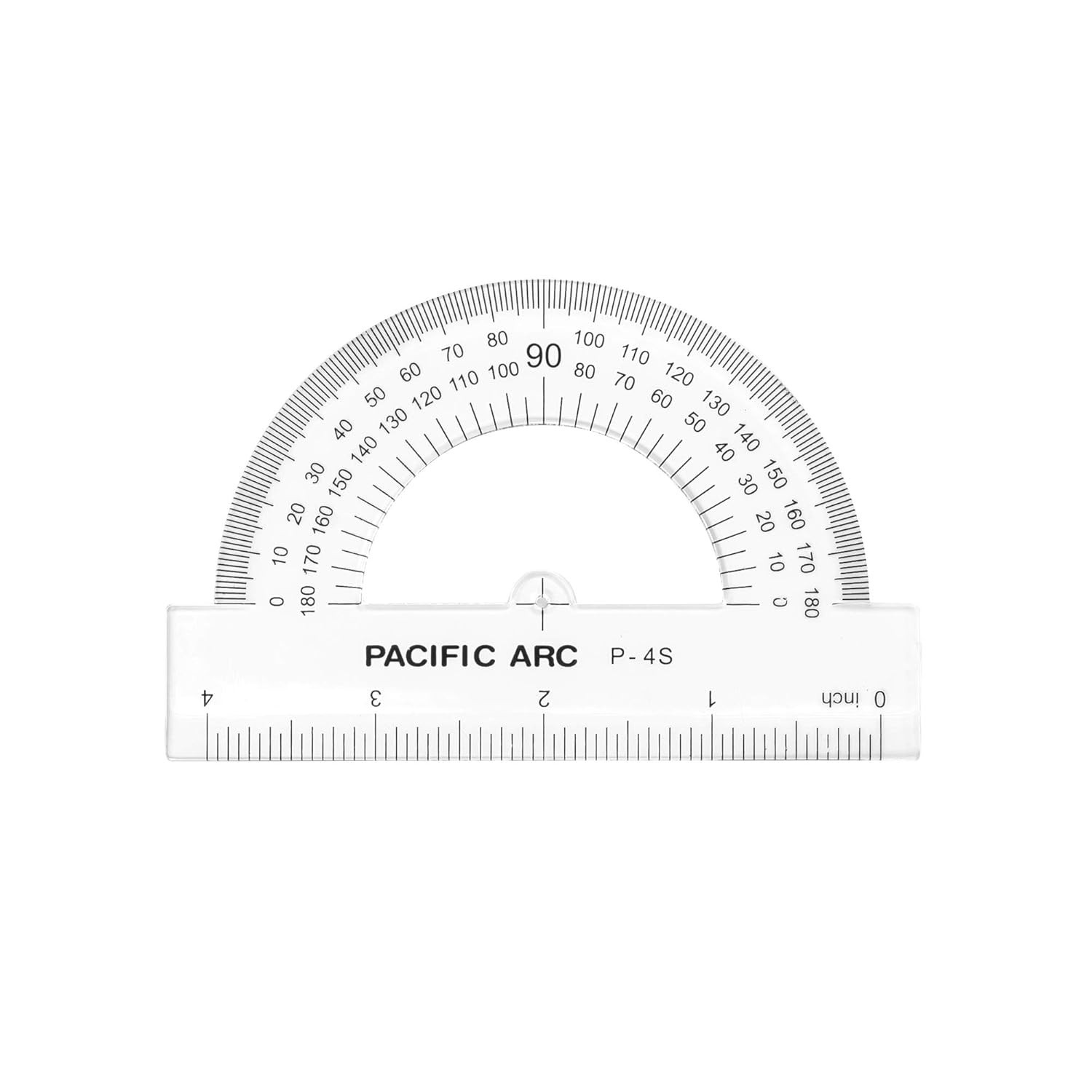 Clear 4-inch Acrylic Protractor & Ruler for Precision Measurement