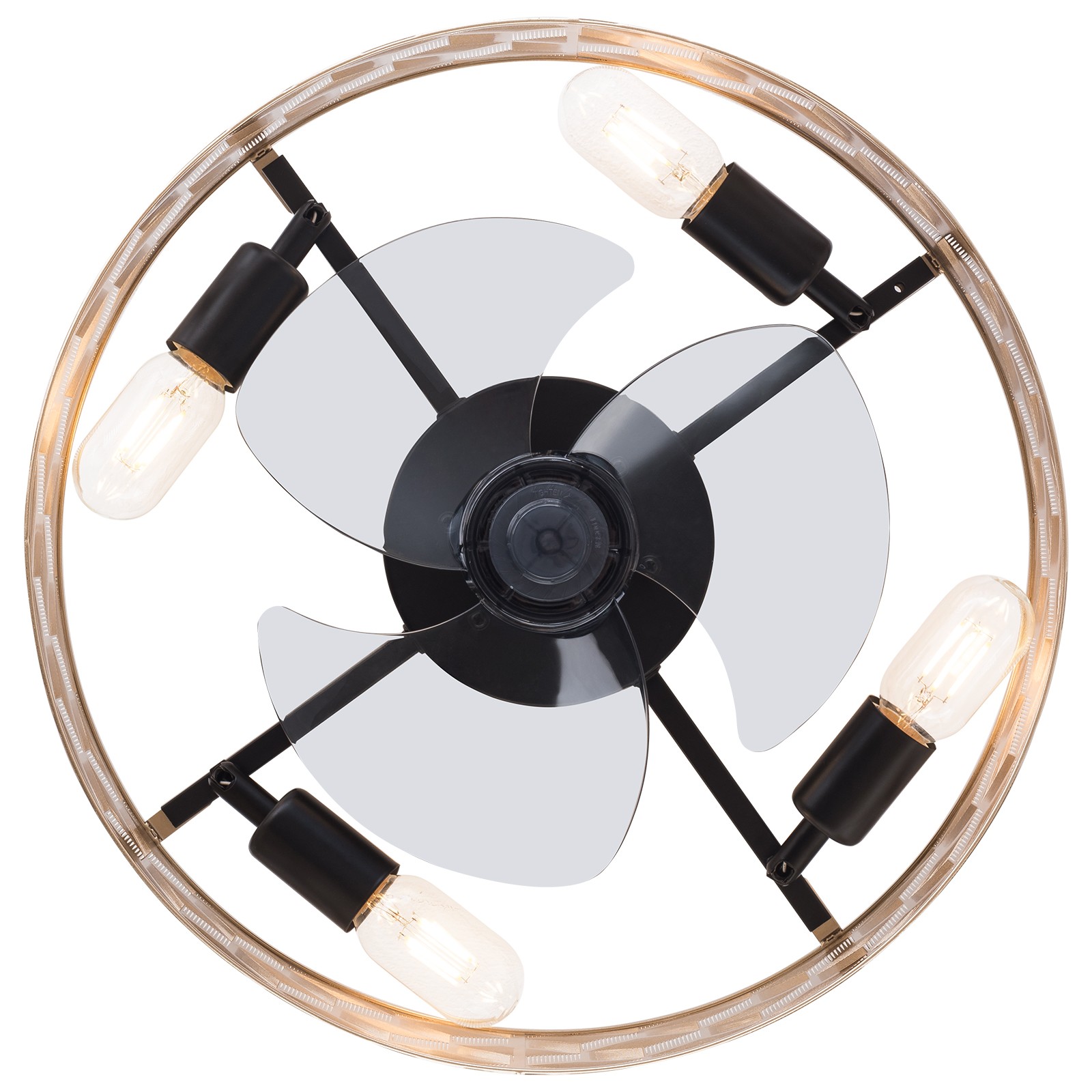 Modern Round Low Profile Ceiling Fan Light with Remote Control ?C 18" Indoor