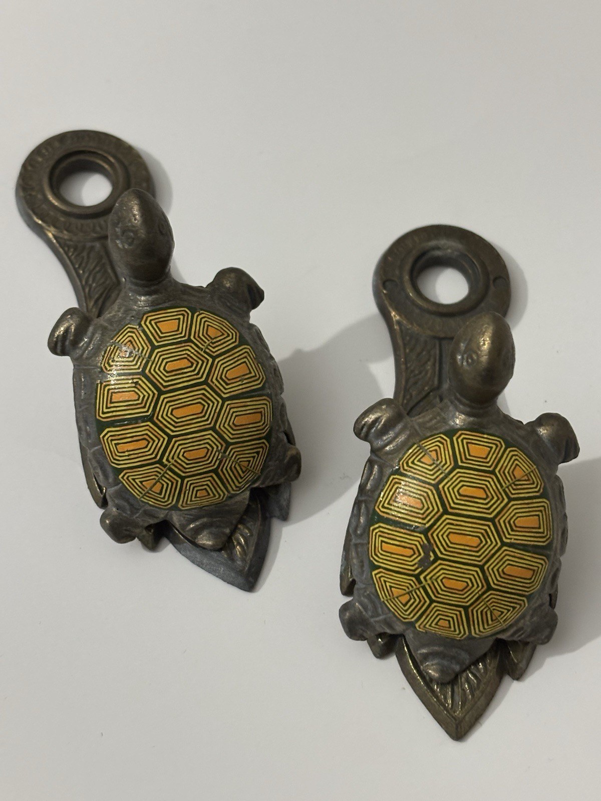 Vtg 1970's Allied Brass Turtle Wall Hanging Memo Note Letter Holder Lot Of 2