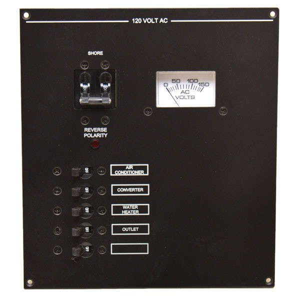 Four Winns Boat 120 V AC Breaker Panel 025-4052 | w/ Gauge  9 1/2 x 10