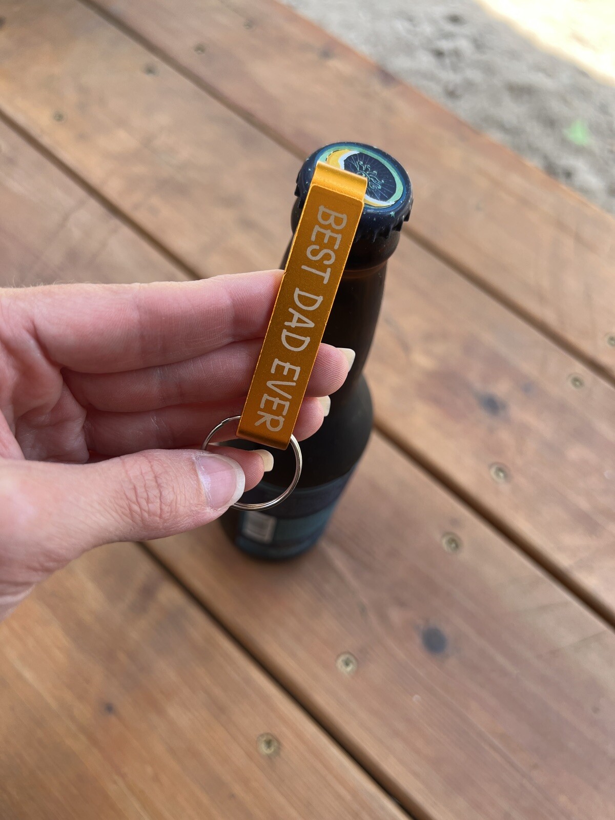 Metal Keychain Beer Bottle Opener, Gift for Dad from Daughter/Son, Father’s Day