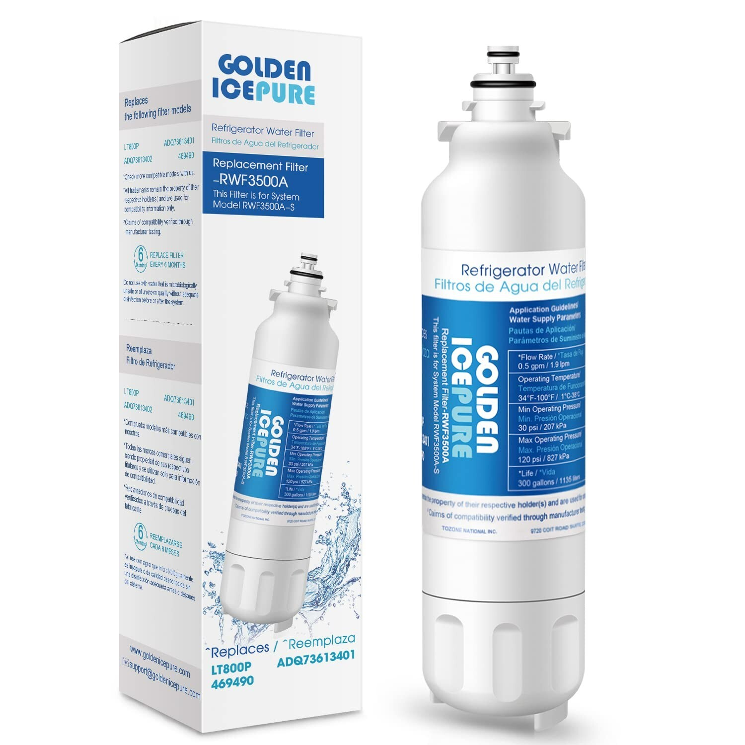 ADQ73613401 Fit For LG LT800P RWF3500A WS620A LSXS26366D Water Filter 1 Pack