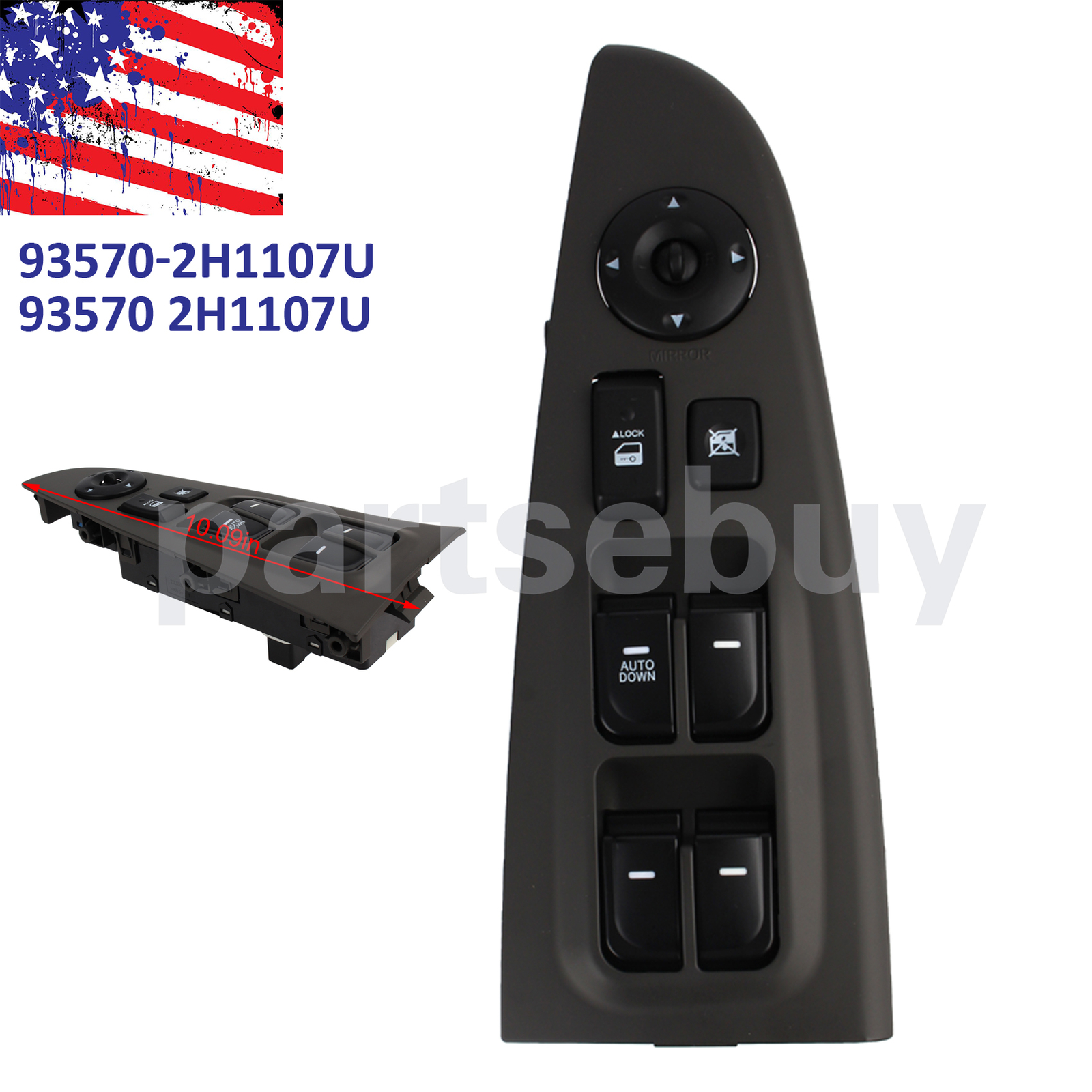 Driver Master Power Window Switch For 2007-2010 Hyundai Elantra 93570-2H1107U