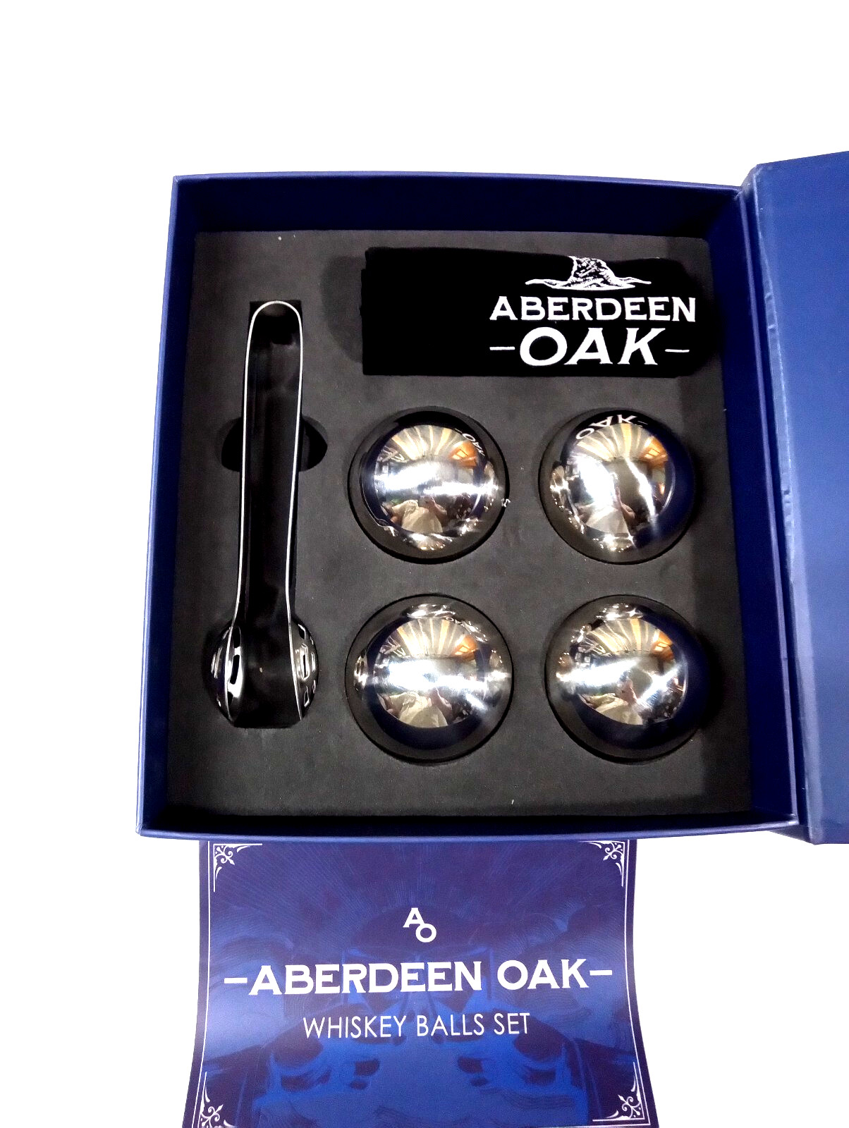 Aberdeen Oak Whiskey Balls S.Steel 6 Piece Boxed Set Unused
