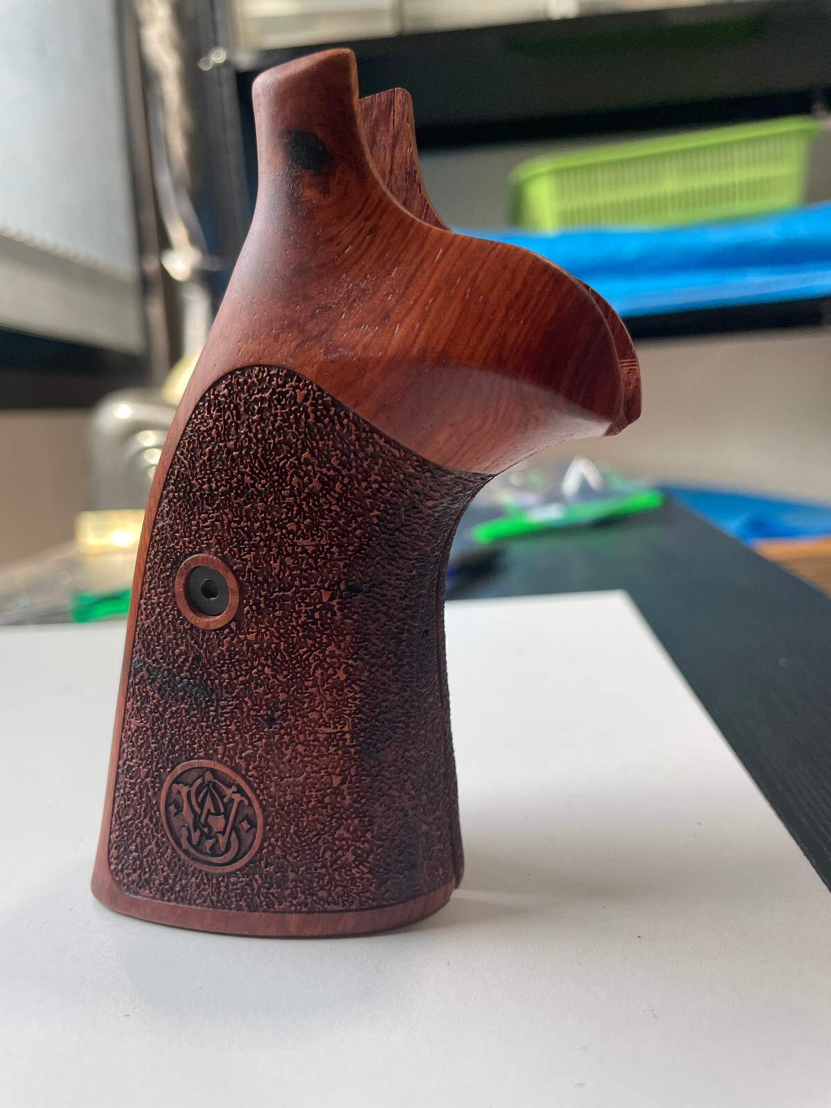 New Handle Hard wood Grips Decorate for S&W N , Square Butt Revolver#05