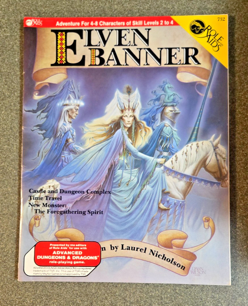 Elven Banner Adventure- Mayfair- Role Aids #732 1985- Isle of Nyese Map Included