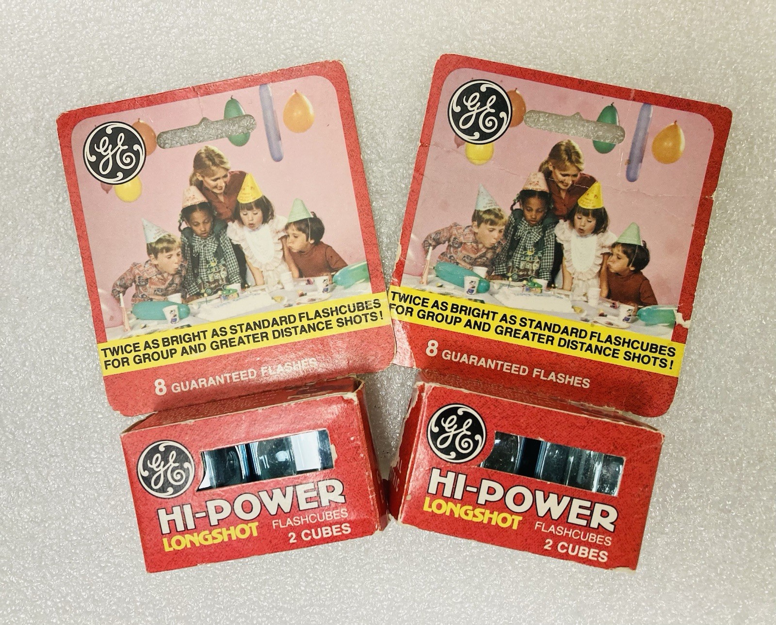 GE Hi-Power Flash Cubes For Polaroid Focused Flash Cameras Two Boxes - 4 Cubes