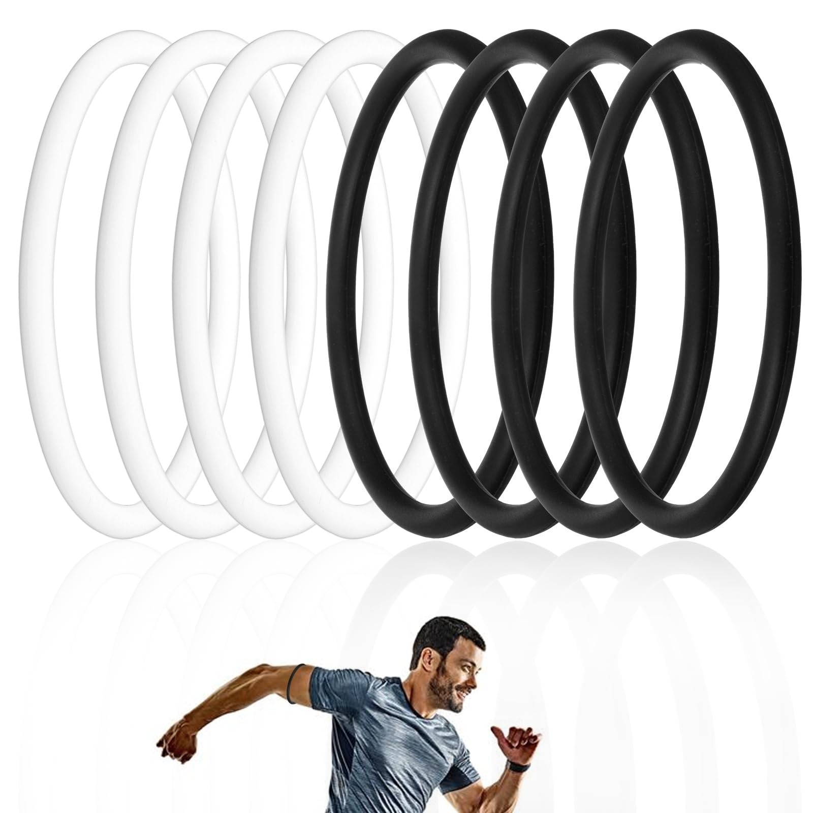 8pcs Patella Bands, Patellar Tendon Support Strap for Knee Pain Relief, Silic...