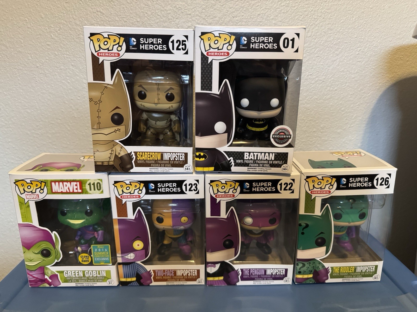 Funko Pop Vinyl 6-Pack Batman & Villains SDCC Exclusive Glow in Dark Lot