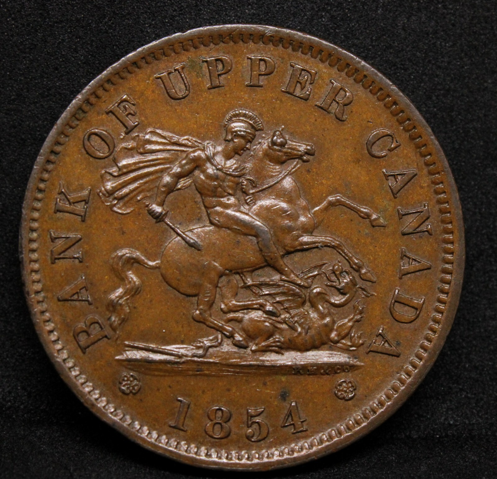 1 Penny Token 1854, Bank of Upper Canada. KM-TN3