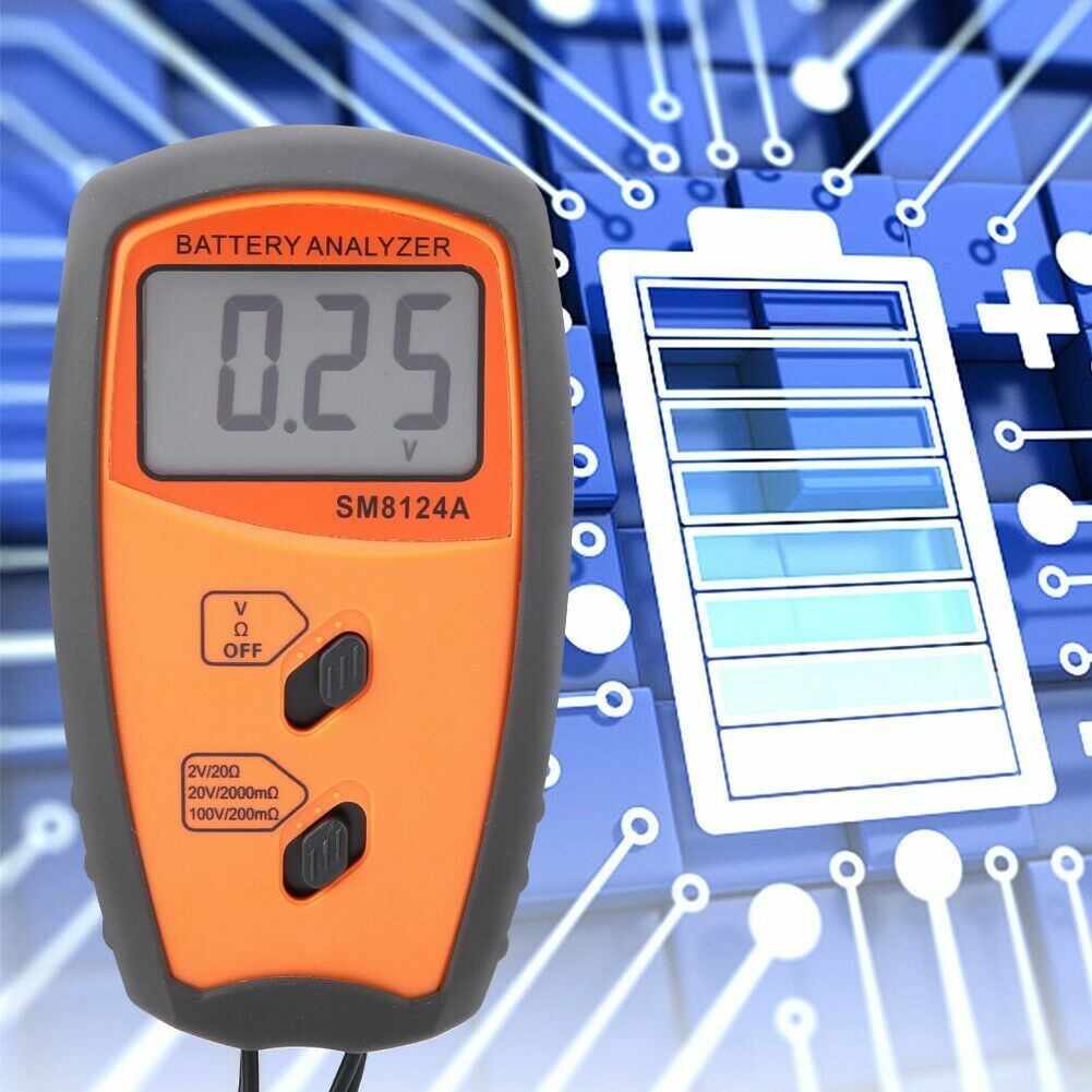 Battery Resistance Voltmeter Internal Impedance Meter LCD Rechargeable SM8124A