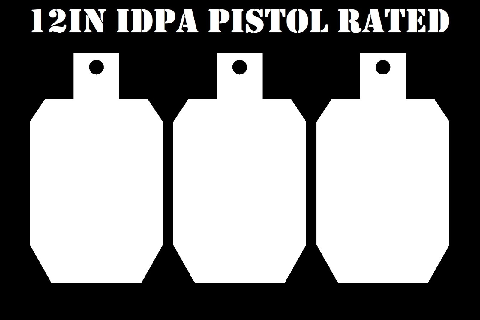 3/8" Mild Steel 7"x12" IDPA/IPSC Pistol Shooting Targets - 3pc Metal Gong Set