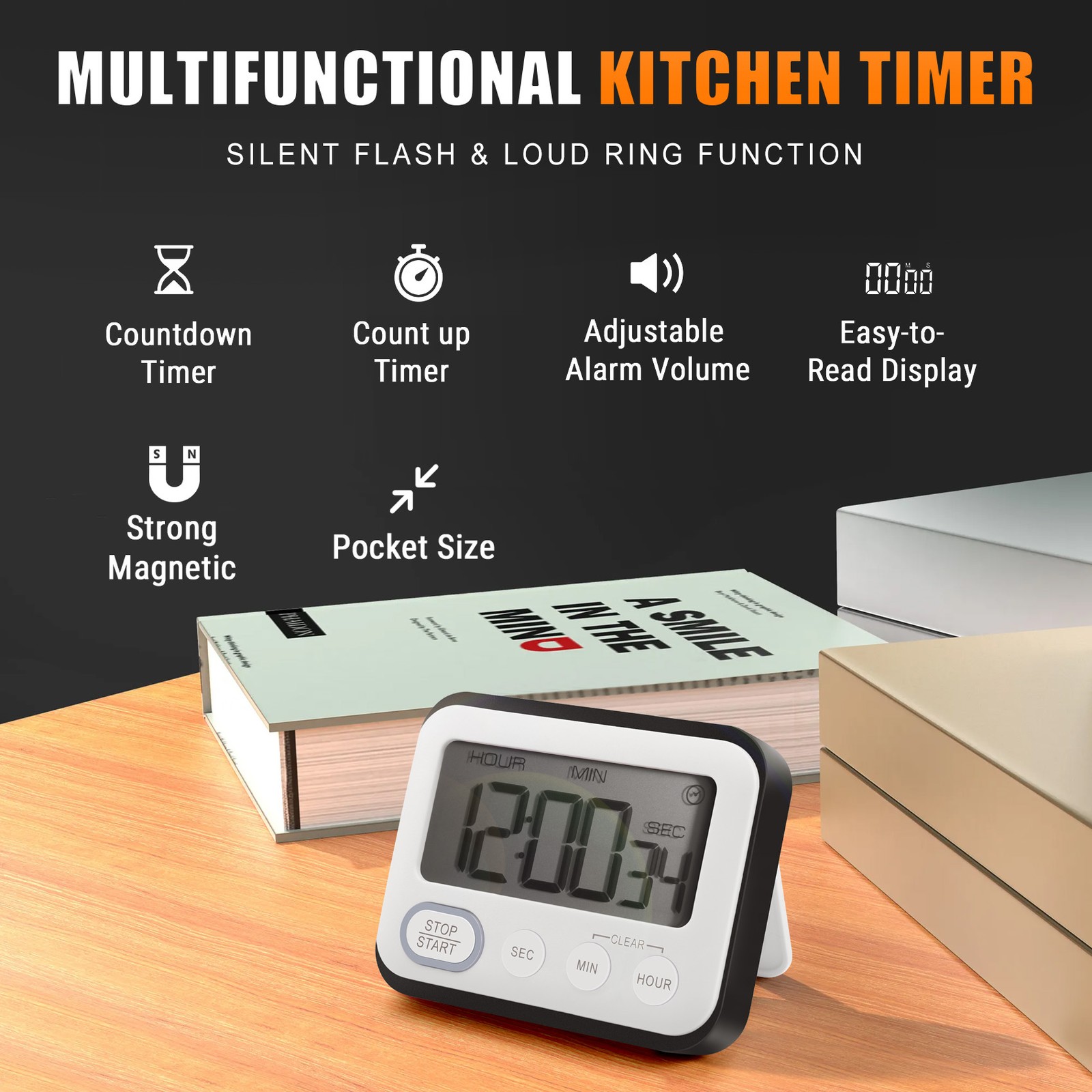 Digital Kitchen Countdown Timer: Teachers Classroom Counter LCD Loud4814
