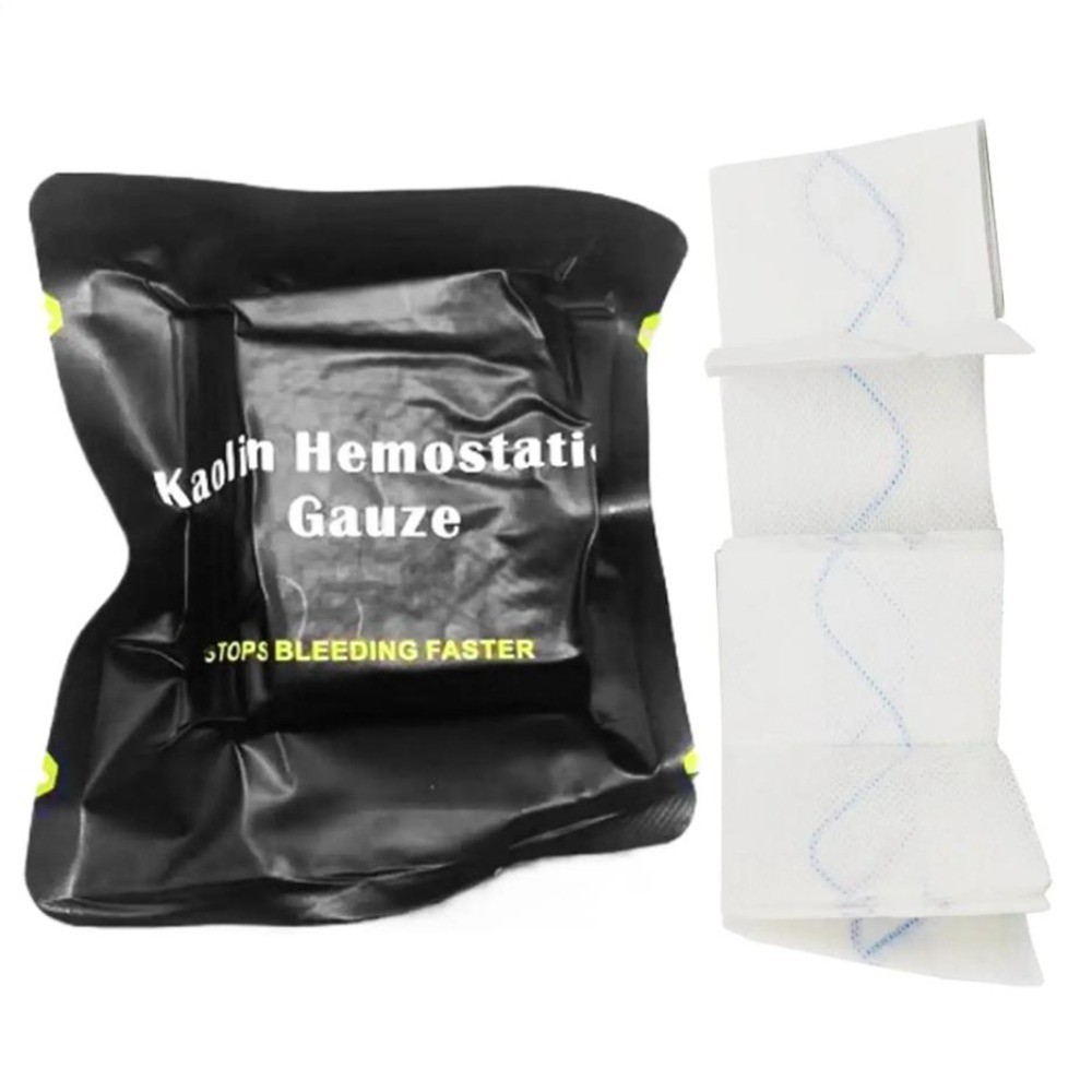 Hemostatic Kaolin Gauze Combat Emergency Trauma Z-Fold Soluble For Ifak Kit
