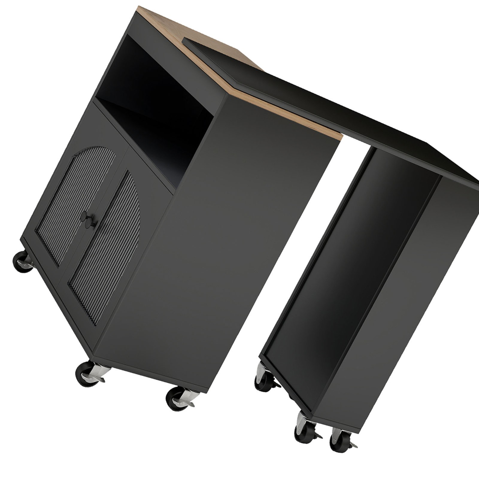 Rolling Kitchen Island Table With LED Light Power Outlets For Kitchen SSNI