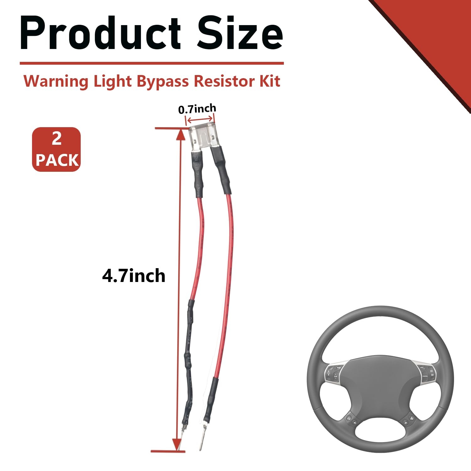 POERTYUI 2 pcs Steering Wheel SRS Warning Light Bypass Resistor Kit,...