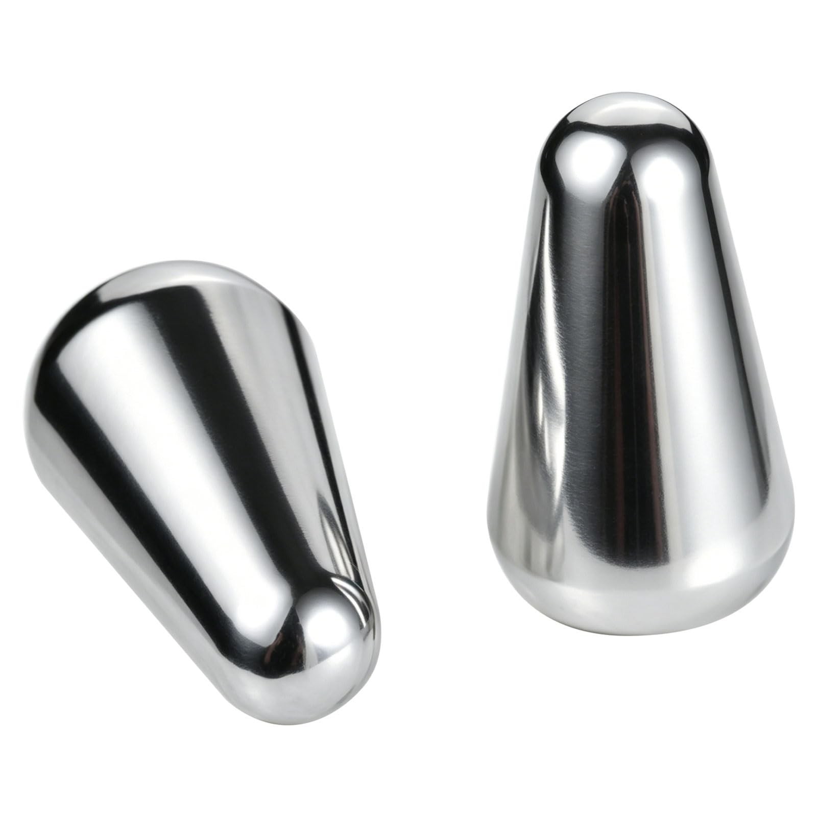 2-Pack Chrome 5-Way Switch Tip & Knob Cap Set for Fender Strat/Telecaster | D...