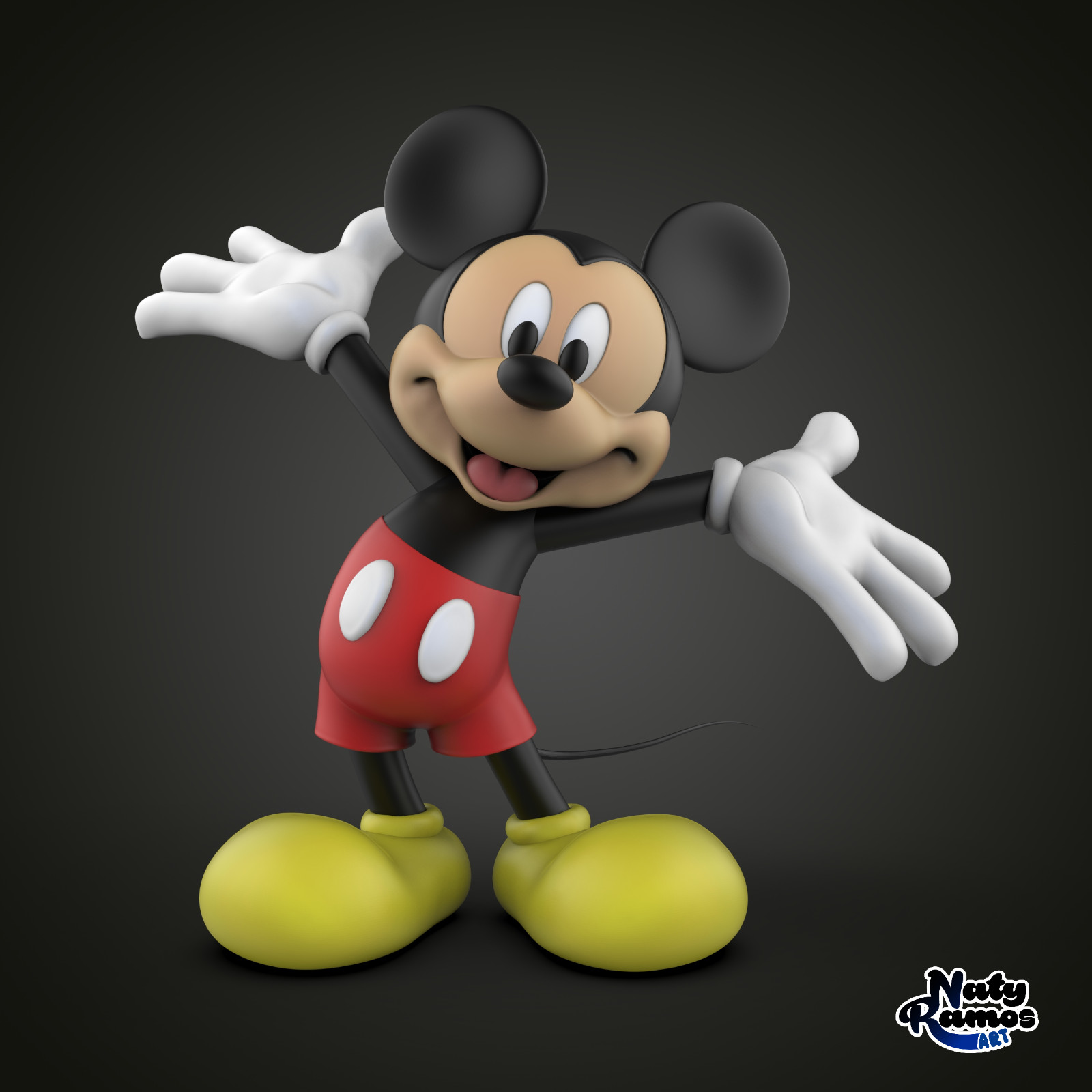 UNPAINTED Mickey Mouse 3D Printed Model Kit NR