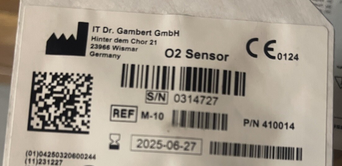GE/Datex ohmeda O2 Original Sensor Datex-Ohmeda M- 10 Exp 2025
