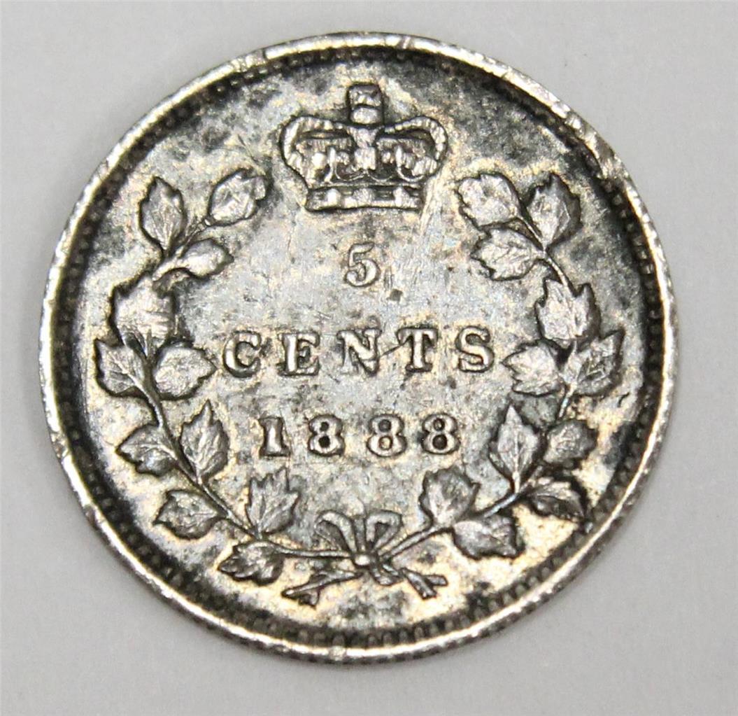1888 Canada 5 cents